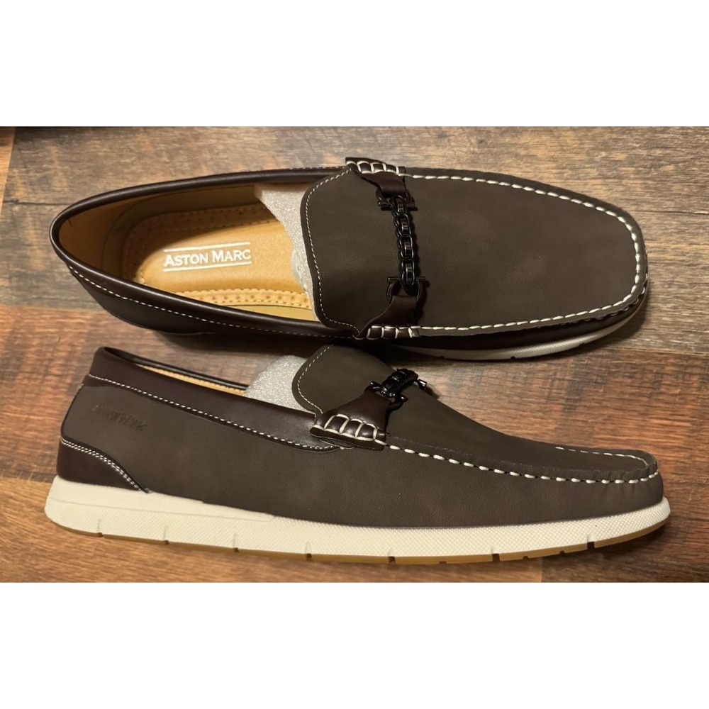 Aston Marc Men's Crossby Loafers Casual Shoes Coffee Size 10.5M New